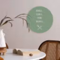 Grill - Groen - Zomer - Quote Akoestische PET Vilt - Rond klein -sfeer3