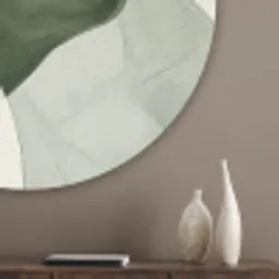 Japandi - Abstract - Groen Akoestische PET Vilt - Rond klein -sfeer5_closeup