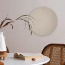 Japandi - Beige - Modern Akoestische PET Vilt - Rond klein -sfeer3