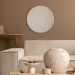 Japandi - Beige - Modern Akoestische PET Vilt - Rond klein -sfeer1