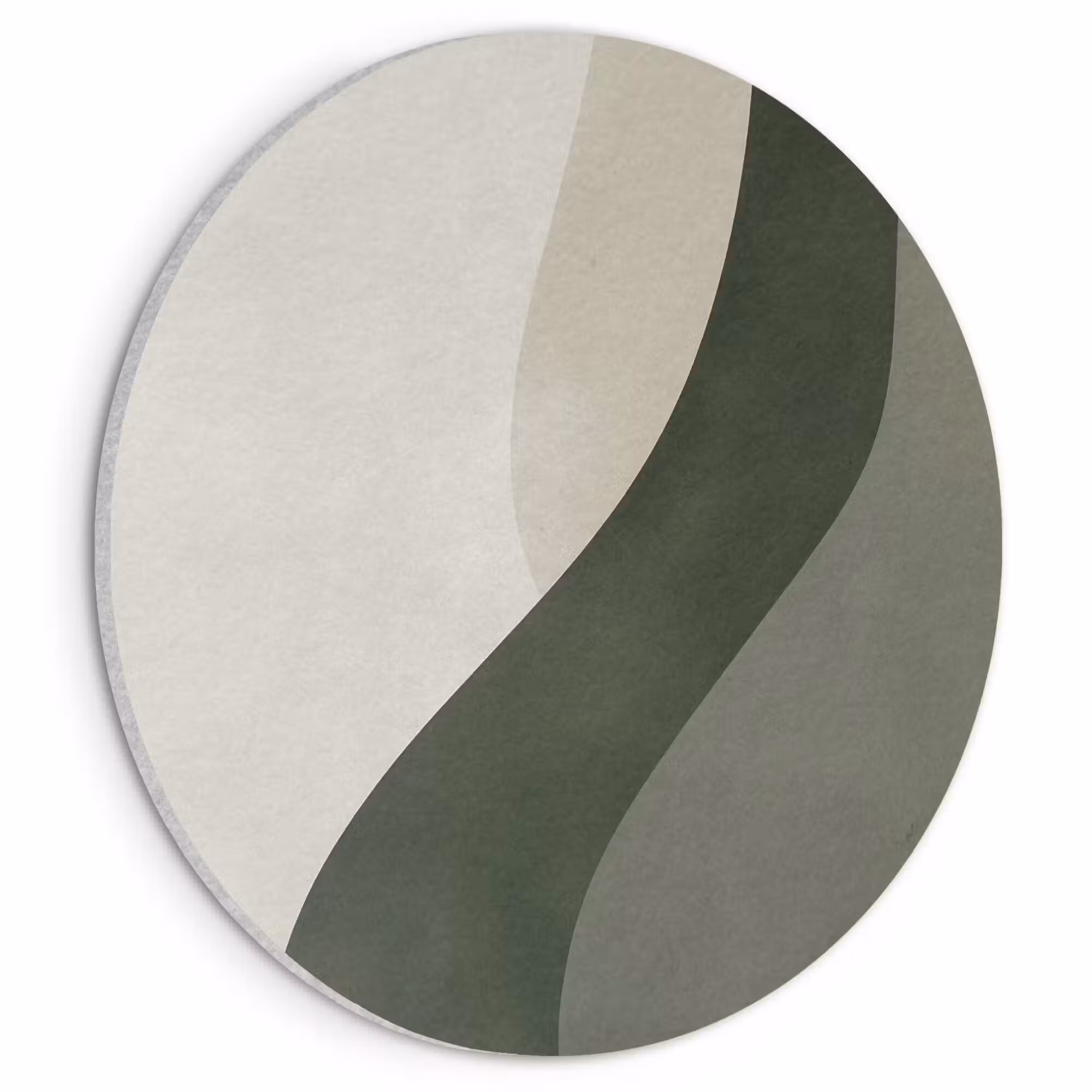 Acoustic painting round - Japandi - Green - Abstract - Modern