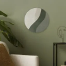 Japandi - Groen - Abstract - Modern Akoestische PET Vilt - Rond klein -sfeer2