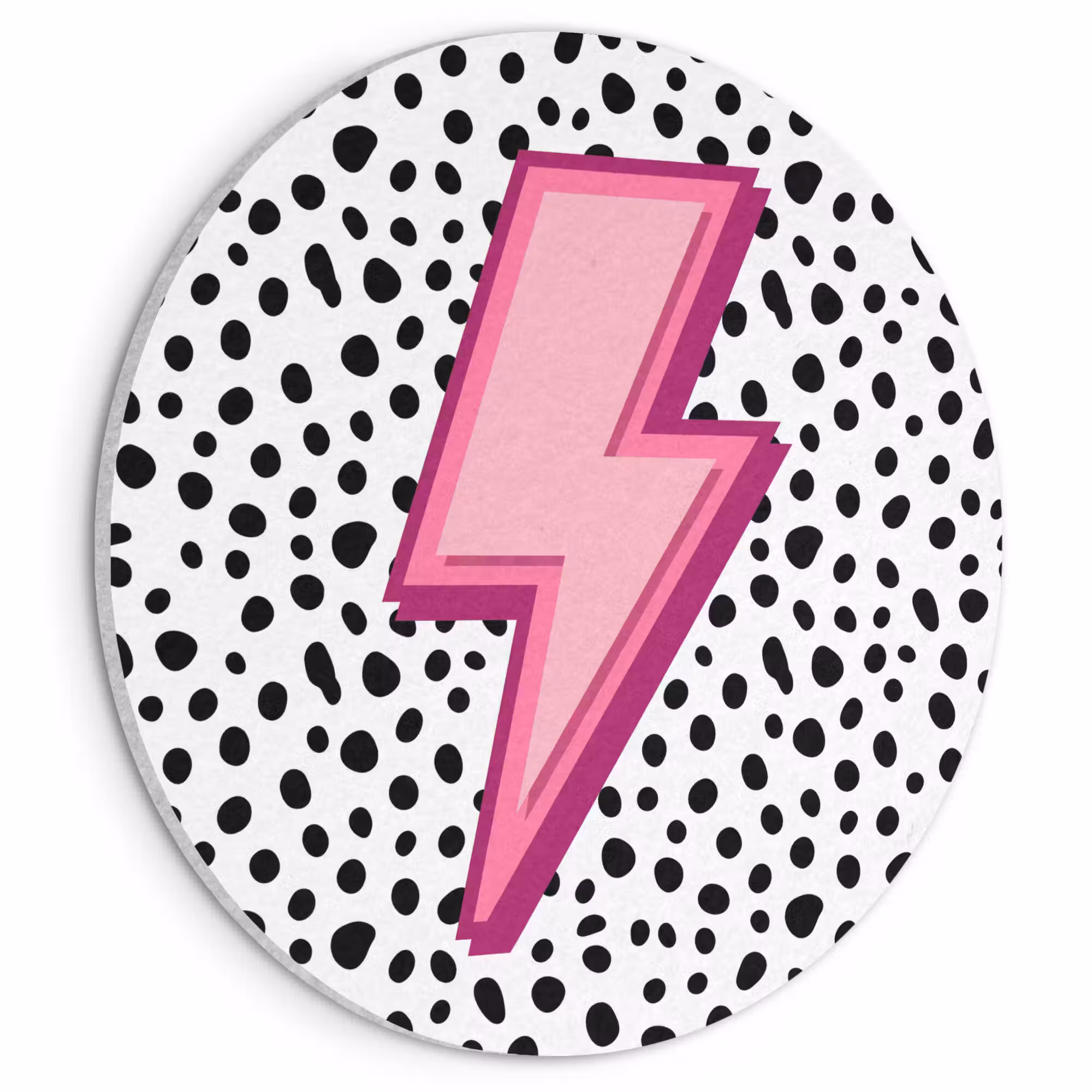 Acoustic painting round - Lightning - Pink - Dots