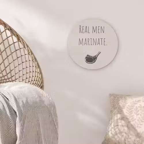 Vlees - Minimalistisch - Beige - Quote Akoestische PET Vilt - Rond klein -sfeer4