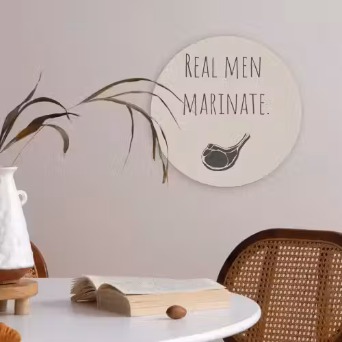 Vlees - Minimalistisch - Beige - Quote Akoestische PET Vilt - Rond klein -sfeer3