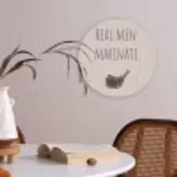 Vlees - Minimalistisch - Beige - Quote Akoestische PET Vilt - Rond klein -sfeer3