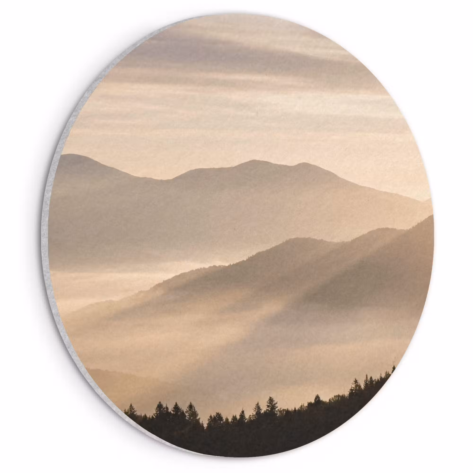 Acoustic painting round - Mountains - Fog - Sunbeams