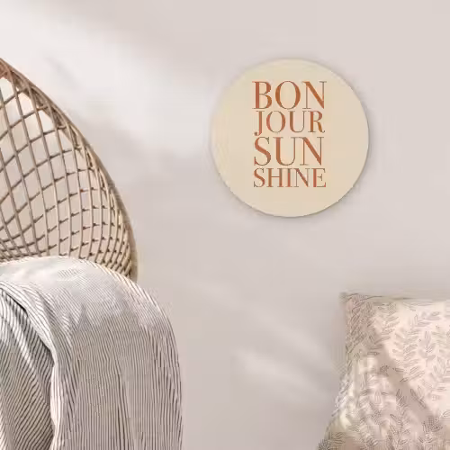 Oranje - Quote - Sun Akoestische PET Vilt - Rond klein -sfeer4