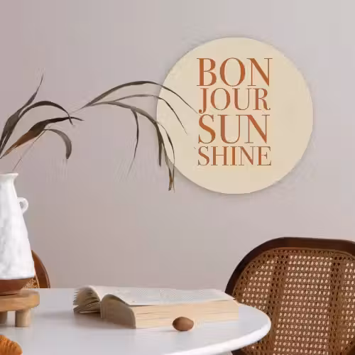 Oranje - Quote - Sun Akoestische PET Vilt - Rond klein -sfeer3