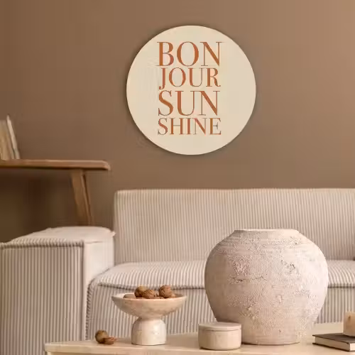 Oranje - Quote - Sun Akoestische PET Vilt - Rond klein -sfeer1