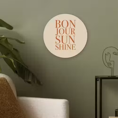 Oranje - Quote - Sun Akoestische PET Vilt - Rond klein -sfeer2