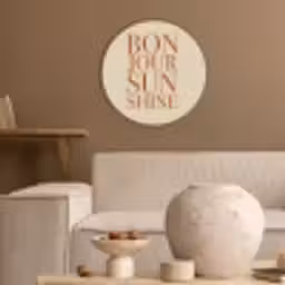 Oranje - Quote - Sun Akoestische PET Vilt - Rond klein -sfeer1