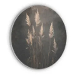 Siergras - Pluimen - Verlichting - Zwart Akoestische PET Vilt - Rond klein -3d