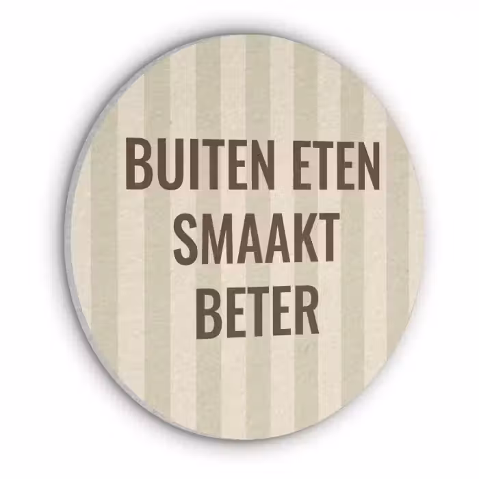 Buiten - Quote - Strepen - Zomer Akoestische PET Vilt - Rond klein -3d