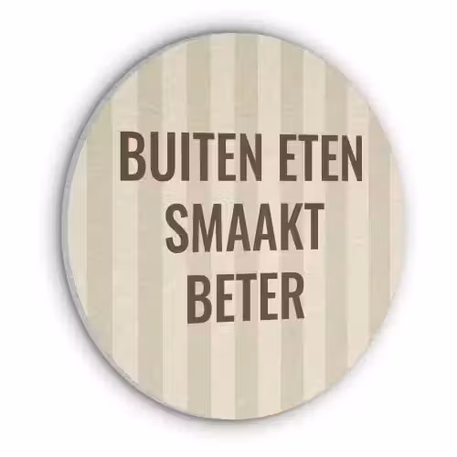 Buiten - Quote - Strepen - Zomer Akoestische PET Vilt - Rond klein -3d