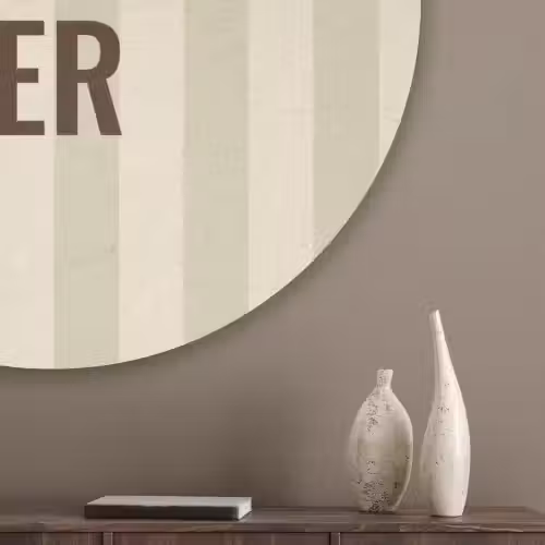 Buiten - Quote - Strepen - Zomer Akoestische PET Vilt - Rond klein -sfeer5_closeup