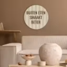 Buiten - Quote - Strepen - Zomer Akoestische PET Vilt - Rond klein -sfeer1