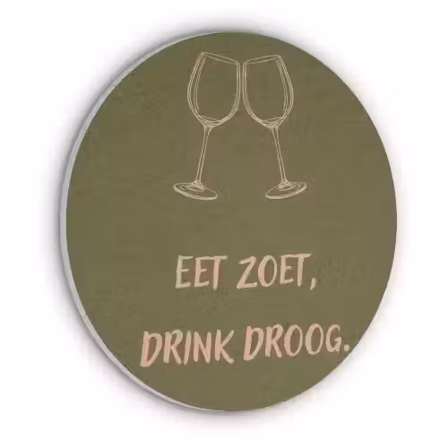 Roze - Groen - Wijn - Quote Akoestische PET Vilt - Rond klein -3d