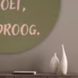 Roze - Groen - Wijn - Quote Akoestische PET Vilt - Rond klein -sfeer5_closeup