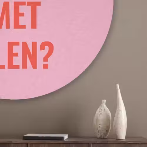 Roze - Zon - Quote Akoestische PET Vilt - Rond klein -sfeer5_closeup