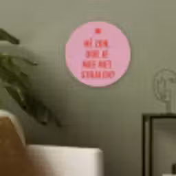 Roze - Zon - Quote Akoestische PET Vilt - Rond klein -sfeer2