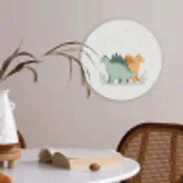 Planten - Sterren - Dinosaurussen - Oranje Akoestische PET Vilt - Rond klein -sfeer3