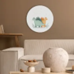 Planten - Sterren - Dinosaurussen - Oranje Akoestische PET Vilt - Rond klein -sfeer1