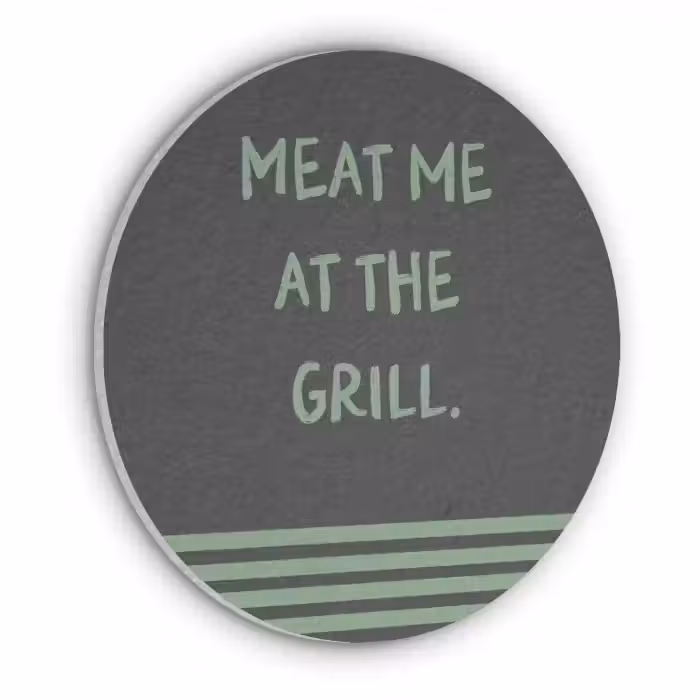 Quote - Groen - Grill - Zomer Akoestische PET Vilt - Rond klein -3d