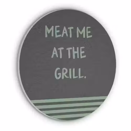 Quote - Groen - Grill - Zomer Akoestische PET Vilt - Rond klein -3d