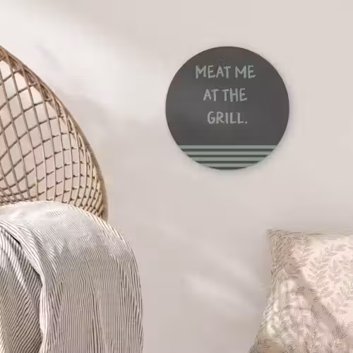Quote - Groen - Grill - Zomer Akoestische PET Vilt - Rond klein -sfeer4