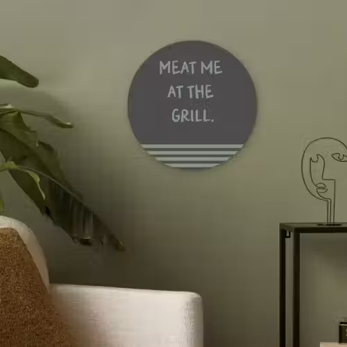 Quote - Groen - Grill - Zomer Akoestische PET Vilt - Rond klein -sfeer2