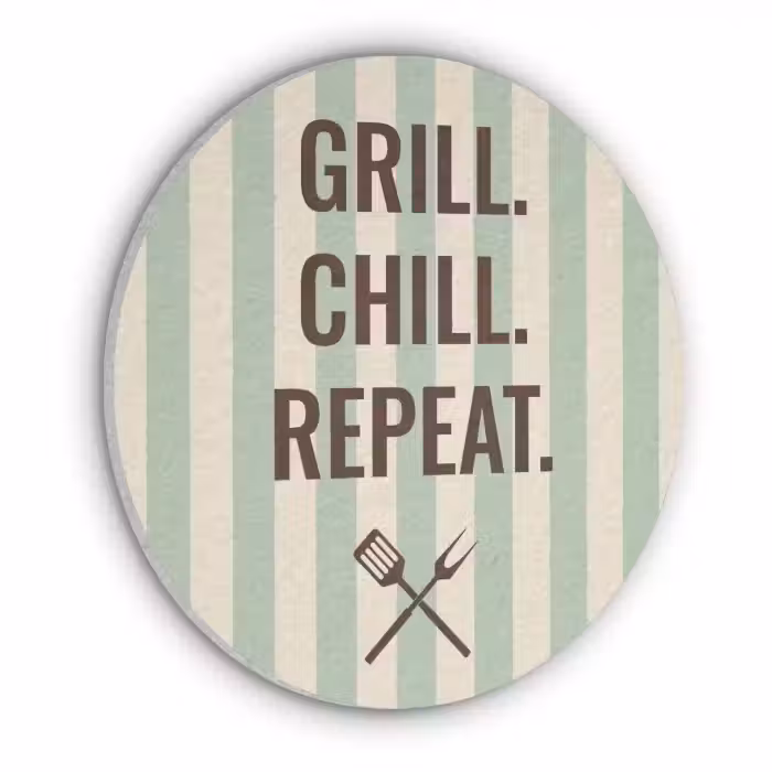 Quote - Strepen - Grill Akoestische PET Vilt - Rond klein -3d