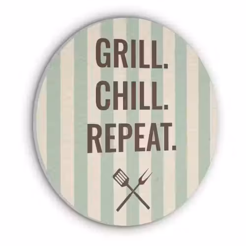 Quote - Strepen - Grill Akoestische PET Vilt - Rond klein -3d