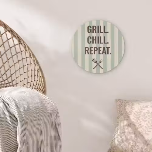 Quote - Strepen - Grill Akoestische PET Vilt - Rond klein -sfeer4