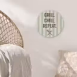 Quote - Strepen - Grill Akoestische PET Vilt - Rond klein -sfeer4