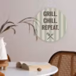 Quote - Strepen - Grill Akoestische PET Vilt - Rond klein -sfeer3