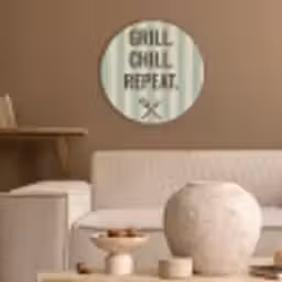 Quote - Strepen - Grill Akoestische PET Vilt - Rond klein -sfeer1