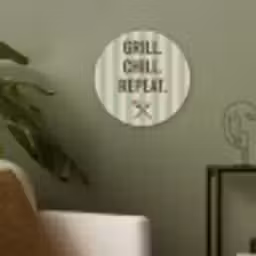 Quote - Strepen - Grill Akoestische PET Vilt - Rond klein -sfeer2