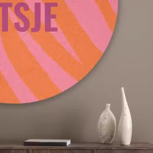 Quote - Zomer - Roze Akoestische PET Vilt - Rond klein -sfeer5_closeup