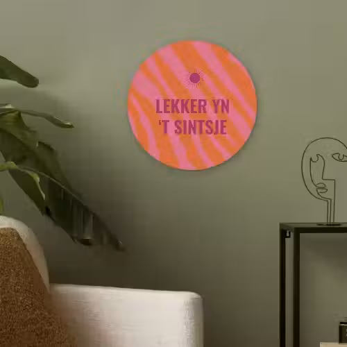 Quote - Zomer - Roze Akoestische PET Vilt - Rond klein -sfeer2