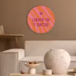 Quote - Zomer - Roze Akoestische PET Vilt - Rond klein -sfeer1