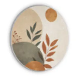 Vormen - Rond - Bladeren - Beige Akoestische PET Vilt - Rond klein -3d