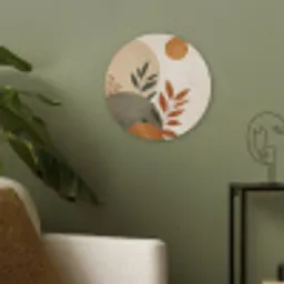 Vormen - Rond - Bladeren - Beige Akoestische PET Vilt - Rond klein -sfeer2
