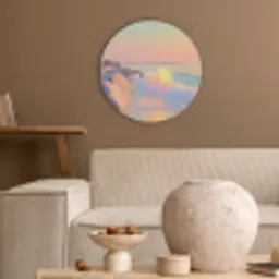 Zomerlicht - Strand - Fonkelende accenten Akoestische PET Vilt - Rond klein -sfeer1