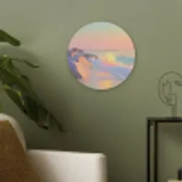 Zomerlicht - Strand - Fonkelende accenten Akoestische PET Vilt - Rond klein -sfeer2