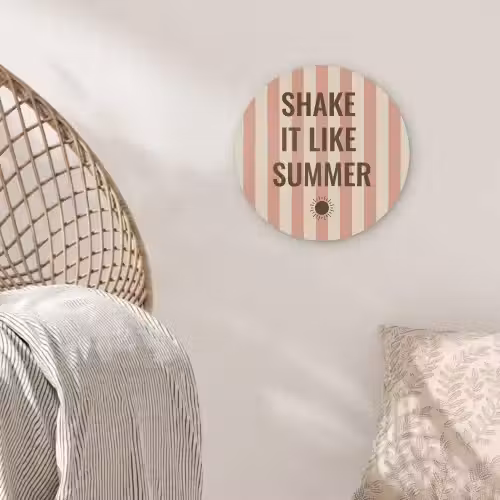 Zomer - Quote - Strepen Akoestische PET Vilt - Rond klein -sfeer4