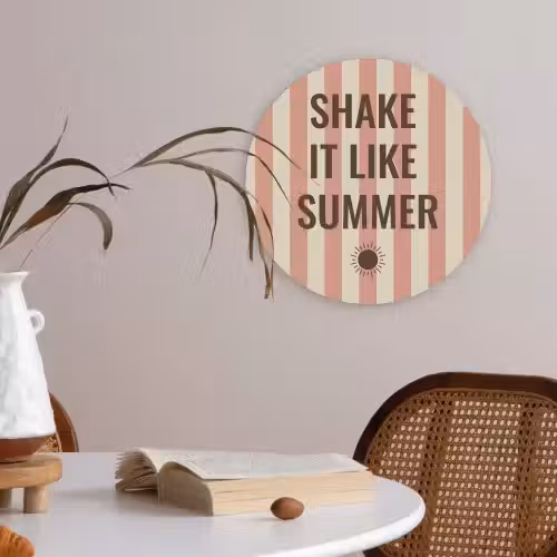 Zomer - Quote - Strepen Akoestische PET Vilt - Rond klein -sfeer3