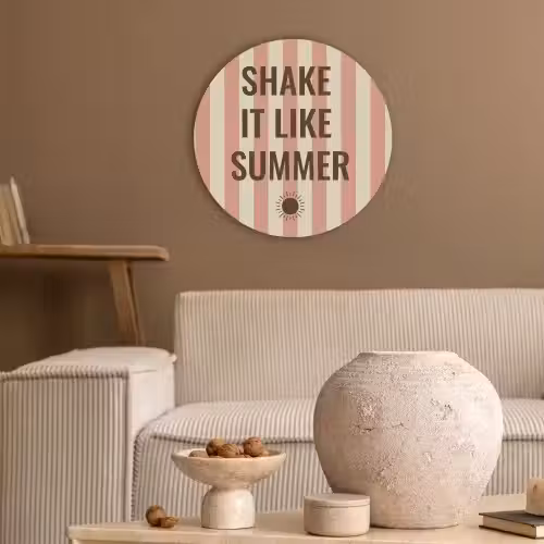 Zomer - Quote - Strepen Akoestische PET Vilt - Rond klein -sfeer1