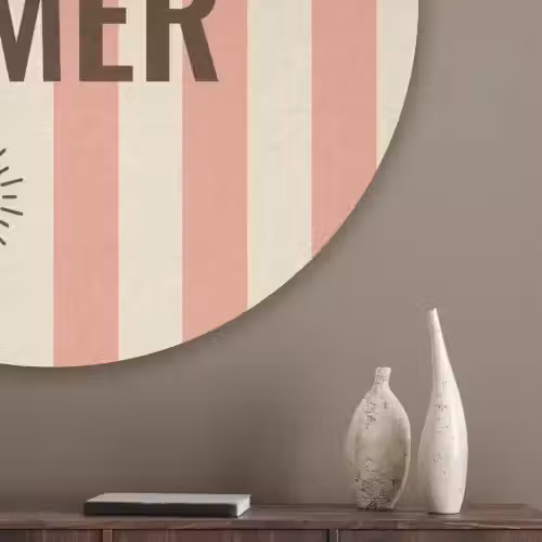 Zomer - Quote - Strepen Akoestische PET Vilt - Rond klein -sfeer5_closeup