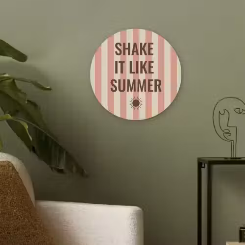 Zomer - Quote - Strepen Akoestische PET Vilt - Rond klein -sfeer2